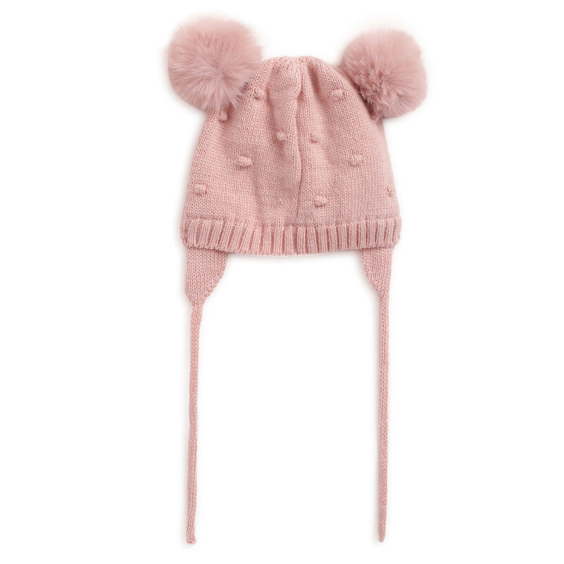 Girls Medium Pink Solid Cap with Scarf image number null